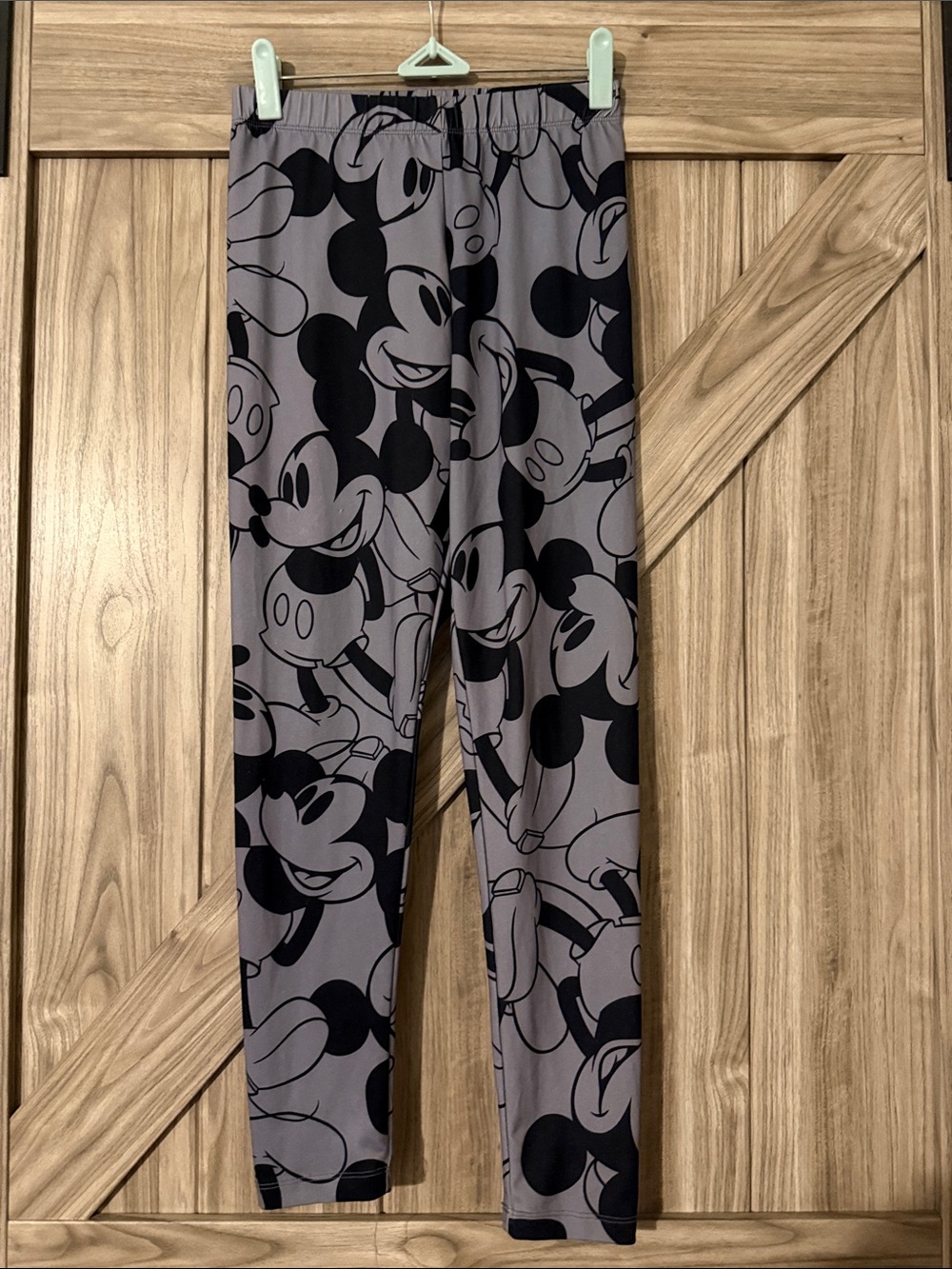 Disney Black & Gray Mickey Print Leggings